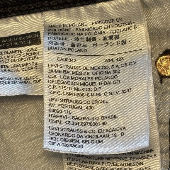 Levi's 501 Original‎ Fit Button Fly Jeans Men's 33x32 Dark Wash Made in Poland - Picture 15 of 16